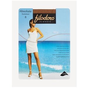 Колготки Filodoro Classic Absolute Summer, 8 den, с ластовицей, без шортиков, размер 3, коричневый
