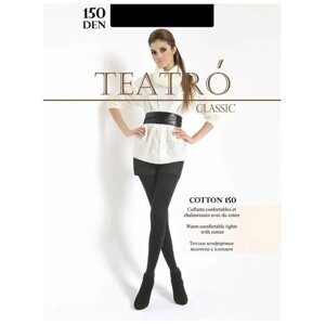 Колготки TEATRO Cotton, 150 den, размер 5/5XL, черный