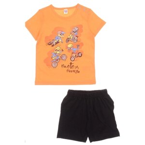 Комплект для мальчика, футболка, шорты, для спорта, для отдыха / Белый слон 5183 (оранжевый) р. 110