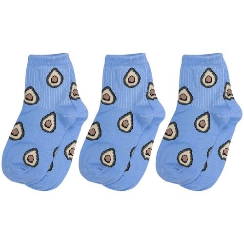 Комплект из 3 пар детских носков Альтаир голубые, размер 18
