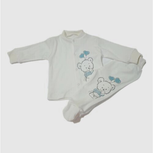 Комплект одежды для новорожденных " Мишка"К01104) Белый. Р-р 68 СН