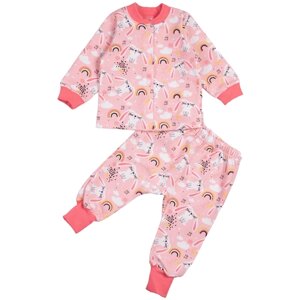 Комплект одежды Совенок Дона детский, брюки и кофта и ползунки, размер 52-80, розовый