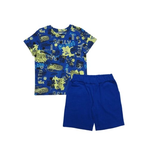 Комплект одежды Светлячок-С для мальчиков, шорты и футболка, повседневный стиль, карманы, размер 80-86, синий