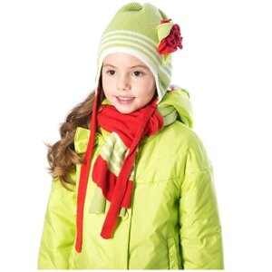 Комплект шапка и шарф для девочки Шалуны 455555 белый/желтый 50