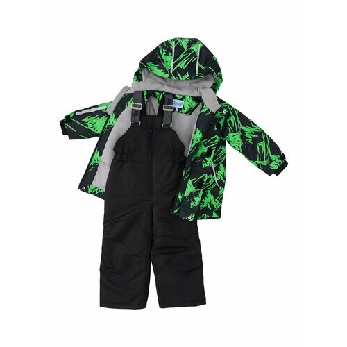 Комплект верхней одежды Oldos размер 128-64-57, черный, зеленый