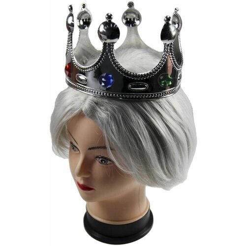 Корона королевы серебряная пластиковая