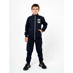 Костюм детский, олимпийка и брюки, размер 34, синий
