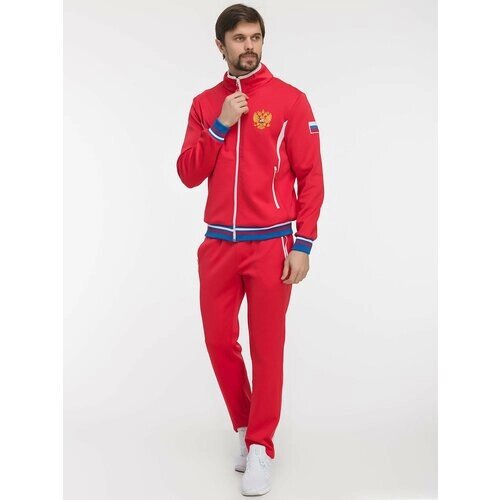 Костюм Фокс Спорт, олимпийка и брюки, силуэт прямой, карманы, размер L, красный