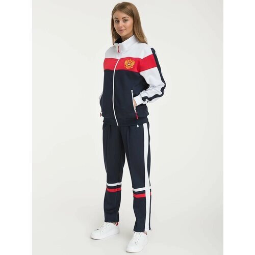 Костюм Фокс Спорт, олимпийка и брюки, силуэт прямой, воздухопроницаемый, карманы, размер 2XL, синий