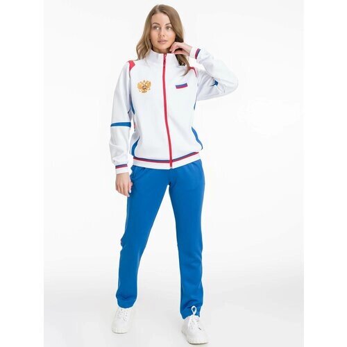 Костюм Фокс Спорт, олимпийка и брюки, силуэт прямой, воздухопроницаемый, размер L, белый