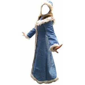 Костюм карнавальный Снегурочка размер 46, р 170 (шапка, платье)