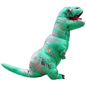 Костюм надувной маскарадный Тирранозавр зеленый динозавр