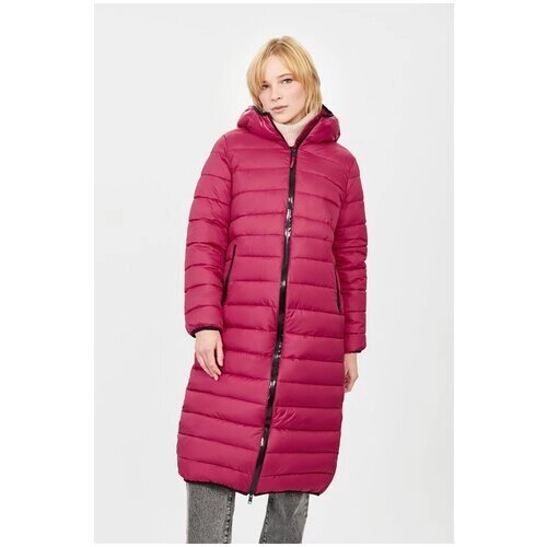 Куртка Baon, демисезон/зима, средней длины, силуэт свободный, подкладка, манжеты, карманы, капюшон, размер 42, красный