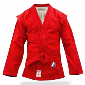 Куртка-кимоно для самбо Крепыш Я с поясом, размер 52, красный