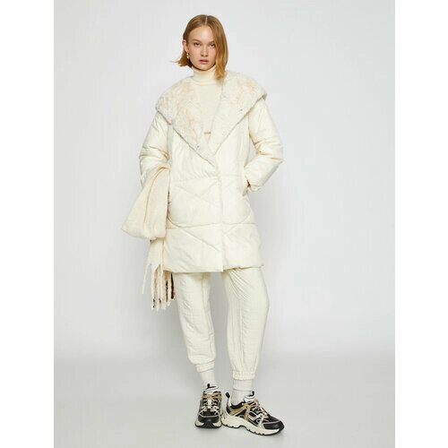 Куртка KOTON, размер 36, белый, бежевый