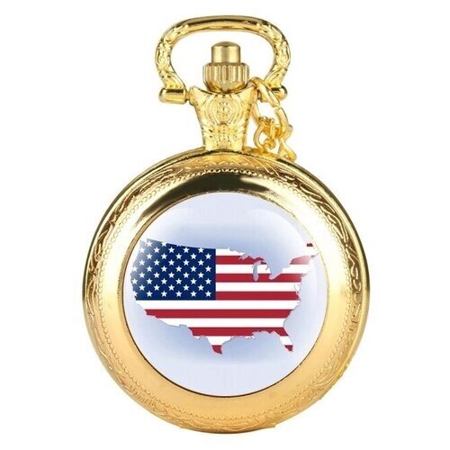 Мужские карманные часы на цепочке (брегет) с символикой США