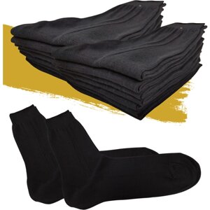 Мужские носки , 7 пар, высокие, ослабленная резинка, размер 41-42, черный