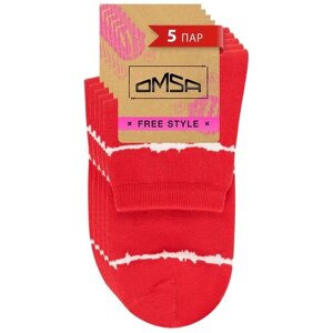 Мужские носки Omsa, 5 пар, 5 уп., размер 39-41, красный