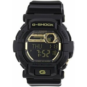 Наручные часы CASIO Наручные часы CASIO G-Shock GD-350BR-1DR, будильник, таймер обратного отсчета, хронограф, секундомер, противоударные, черный, золотой, оригинал, золотой, черный