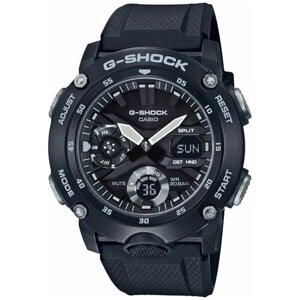 Наручные часы CASIO Японские часы наручные мужские ударопрочные Casio G-SHOCK GA-2000S-1AER в карбоновом корпусе, черный