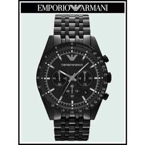 Наручные часы EMPORIO ARMANI Мужские наручные часы Emporio Armani черные кварцевые оригинальные, черный