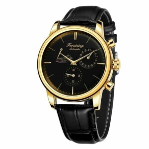 Наручные часы Forsining Forsining модные классические автоматические часы мужские мужские водонепроницаемые с дисплеем даты, золотой