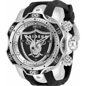 Наручные часы INVICTA Часы мужские кварцевые Invicta NFL Las Vegas Raiders 33083, серебряный