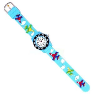 Наручные часы OMAX, кварцевые, корпус пластик, ремешок силикон, поворотный безель, голубой