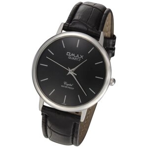 Наручные часы OMAX Наручные часы на кожаном ремешке Omax SС 7491 размер 36х36 мм, серый