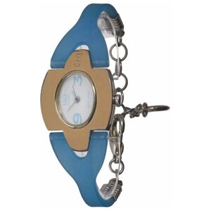 Наручные часы Q&Q Часы наручные Q&Q VH23-304. Япония. Миниатюрные женские кварцевые часики. Водозащита 30м., коричневый, синий