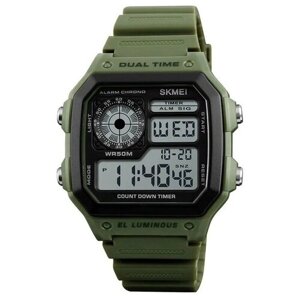 Наручные часы SKMEI Наручные часы SKMEI 1299, спортивные, мужские, водонепроницаемые, зеленые. Корпус пластик., зеленый