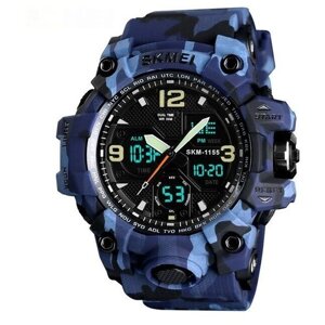 Наручные часы SKMEI Спортивные часы SKMEI Часы наручные мужские водонепроницаемые и ударопрочные. SKMEI-1155В, синий, мультиколор