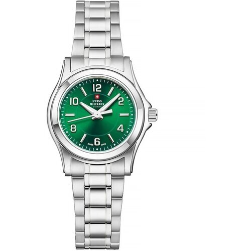 Наручные часы SWISS MILITARY BY CHRONO Chrono Женские наручные часы Swiss Military by Chrono SM34003.24 с гарантией, серебряный, зеленый