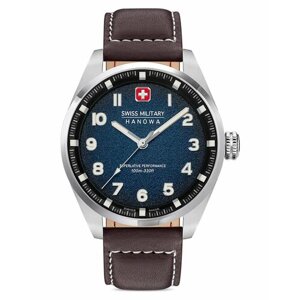 Наручные часы Swiss Military Hanowa Наручные мужские часы Swiss Military Hanowa Greyhound SMWGA0001502 с гарантией, коричневый, серебряный