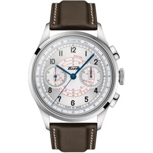 Наручные часы TISSOT Мужские механические швейцарские часы-хронограф Tissot Telemeter T142.462.16.052.00 с гарантией, белый, голубой