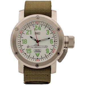 Наручные часы ТРИУМФ Командирские Часы наручные 941 / Акула (Typhoon) механические с автоподзаводом (сапфировое стекло) 1051.21, белый
