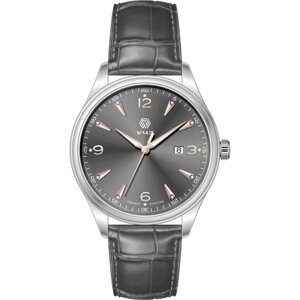 Наручные часы УЧЗ 3086L-3, серый, серебряный