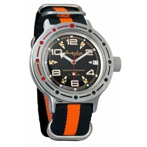 Наручные часы Восток Амфибия Наручные механические часы с автоподзаводом Восток Амфибия 420335 black orange, оранжевый