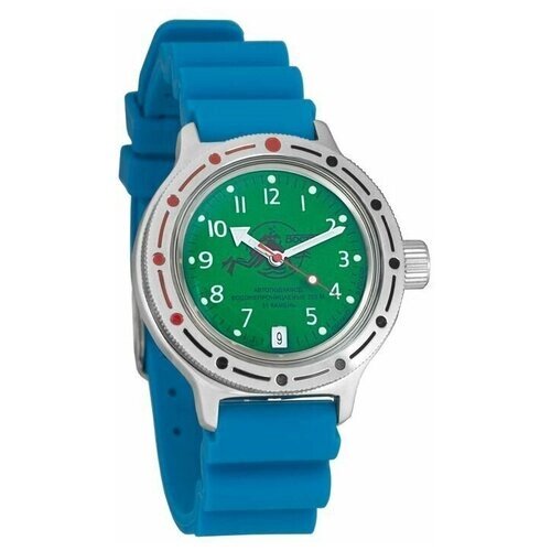 Наручные часы Восток Амфибия Наручные механические часы с автоподзаводом Восток Амфибия 420386 resin 120 blue, голубой