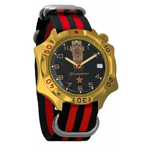 Наручные часы Восток Командирские Наручные механические часы Восток Командирские 539792 black red, красный