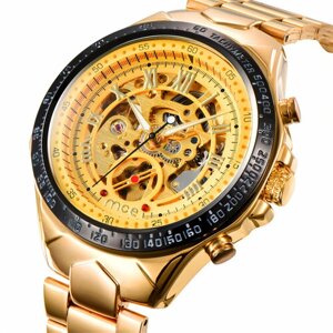 Наручные часы WINNER механические Спортивные Топ Роскошные Брендовые Часы Автоматические часы со скелетом, золотой