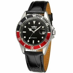 Наручные часы WINNER WINNER модные командирские мужские наручные часы с автоматическим кожаным ремешком, черный
