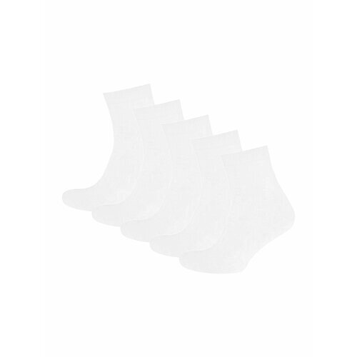 Носки STATUS, усиленная пятка, вязаные, на Новый год, подарочная упаковка, 5 пар, размер 18-20, белый