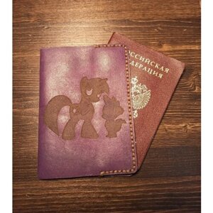 Обложка для паспорта , натуральная кожа, фиолетовый