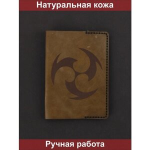 Обложка для паспорта , натуральная кожа, хаки