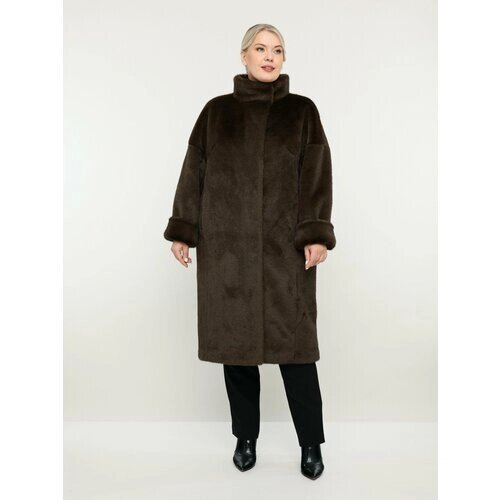 Пальто ALEF, размер 58, коричневый