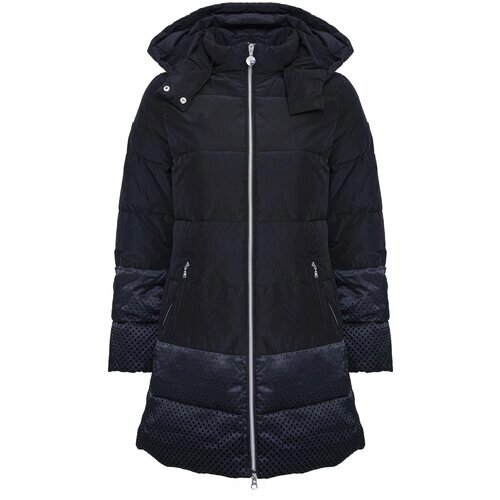 Пальто EA7, демисезон/зима, силуэт свободный, средней длины, размер 40, черный
