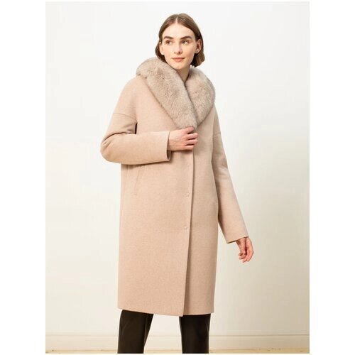 Пальто-кокон Pompa зимнее, шерсть, силуэт прямой, средней длины, размер 46/170, розовый