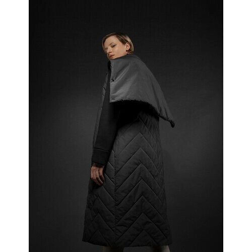 Пальто Kometa, демисезон/зима, силуэт прямой, удлиненное, размер 44, черный