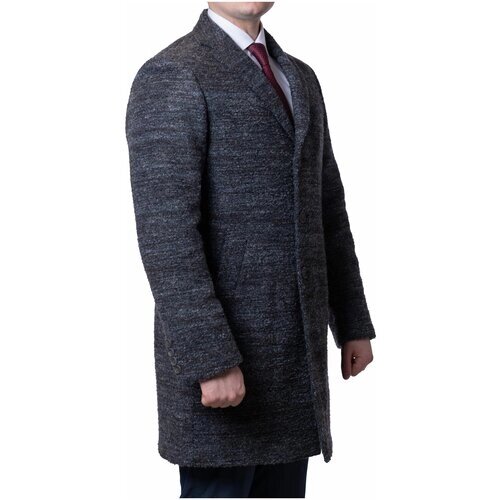 Пальто Van Cliff демисезонное, шерсть, силуэт прямой, размер 56/182, серый